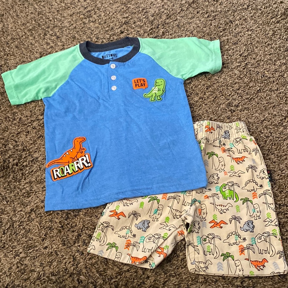 Buttons and Thread toddler 3t dinosaur T-shirt and shorts set.